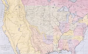 Carte montrant les localités des tribus indiennes des États-Unis en 1833, illustration de 